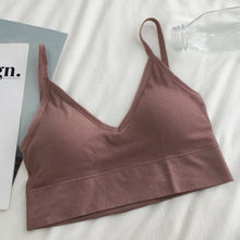 Load image into Gallery viewer, Brown Solid Color Lounge Sports Bra
