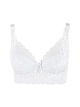 Afbeelding in Gallery-weergave laden, White Full Coverage Underwire Push Up Lace &amp; Mesh Wide Band Bra
