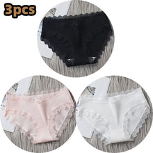 Load image into Gallery viewer, 3-Pack Comfortable  Stretch Mid-Rise Cotton Panties - Black, Peach, White
