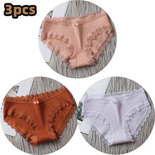 Load image into Gallery viewer, 3-Pack Comfortable  Stretch Mid-Rise Cotton Panties - Orange, Brown, Lavender
