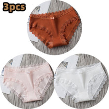Charger l&#39;image dans la galerie, 3-Pack Comfortable  Stretch Mid-Rise Cotton Panties - Brown, Peach, White

