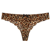 Load image into Gallery viewer, Low-Waist Safari Print Seamless Thong with Bow - XL
