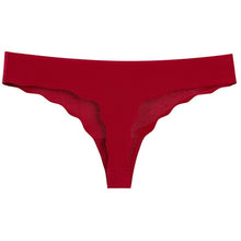 Charger l&#39;image dans la galerie, Low-Waist Dark Red Seamless Thong - XL
