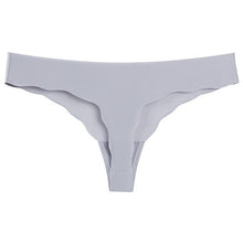 Load image into Gallery viewer, Low-Waist Light Grey Seamless Thong - XL
