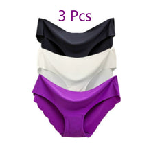 Charger l&#39;image dans la galerie, 3-Pack Solid Seamless Nylon Panties (Black, White, Purple)
