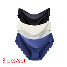 Load image into Gallery viewer, 3-Pack Solid Seamless Nylon Panties (Black, White, Navy Blue)
