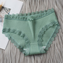 Lade das Bild in den Galerie-Viewer, Green Comfortable Stretch Mid-Rise Cotton Panty
