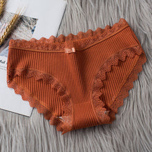 Afbeelding in Gallery-weergave laden, Brown Comfortable Stretch Mid-Rise Cotton Panty
